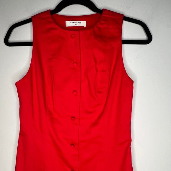 Commense Red Button Front Mini Dress Size XS - Picture 7 of 9